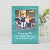 Painterly Waterverf Holiday-fotokaart | BLAUWGROEN Feestdagenkaart (Staand voorkant)