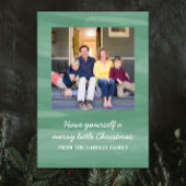 Painterly Waterverf Holiday-fotokaart | Groen Feestdagenkaart