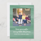 Painterly Waterverf Holiday-fotokaart | Groen Feestdagenkaart (Voorkant)