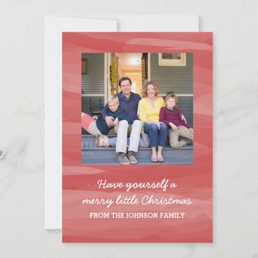 Painterly Waterverf Holiday-fotokaart | Rood Feestdagenkaart (Voorkant)