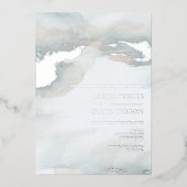 Painterly Waterverf Moody Wedding Folie Folie Uitnodiging (Voorkant)