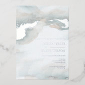 Painterly Waterverf Moody Wedding Folie Uitnodiging (Voorkant)