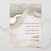 Painterly Waterverf Moody Wedding Folie Uitnodiging (Voorkant)