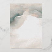 Painterly Waterverf Moody Wedding Folie Uitnodiging (Achterkant)