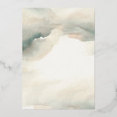Painterly Waterverf Moody Wedding Gold Folie Uitnodiging (Achterkant)