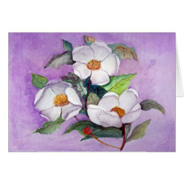 Painterly White Southern Magnolias op Lavender