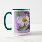 Painterly White Southern Magnolias op Lavender Mok (Links)