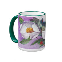 Painterly White Southern Magnolias op Lavender