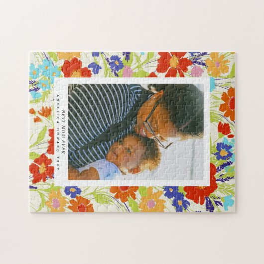 Painterly Wilde Lijst Moederdag Legpuzzel (Horizontaal)