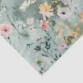 Painterly Wildflowers Pattern in Soft Shades Tissuepapier (Detail)