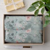 Painterly Wildflowers Pattern in Soft Shades Tissuepapier (Geschenk)