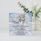 Painterly Winter Wonderland Wedding Invitation Kaart (Staand voorkant)
