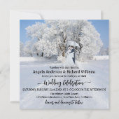 Painterly Winter Wonderland Wedding Invitation Kaart (Voorkant)