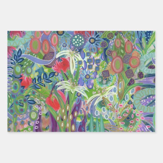 Painterly Wrapping Paper Flat Sheet Set van 3 (Voorkant 3)