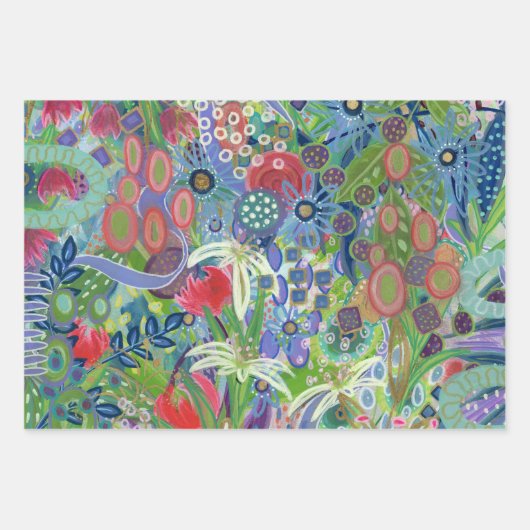 Painterly Wrapping Paper Flat Sheet Set van 3 (Voorkant 2)
