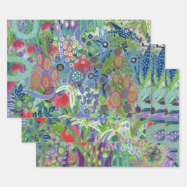 Painterly Wrapping Paper Flat Sheet Set van 3