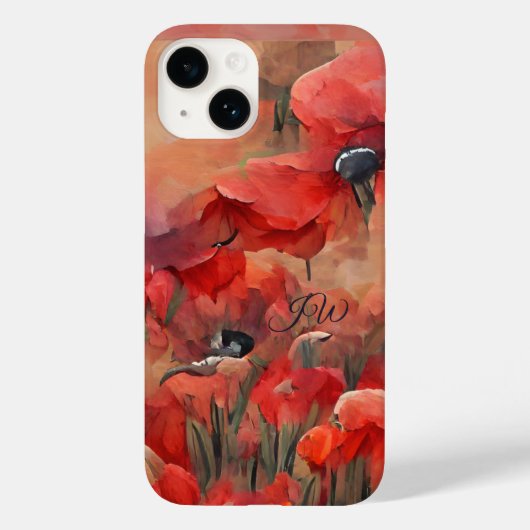 Painterrode papies en aangepaste tekst Case-Mate iPhone case (Achterkant)