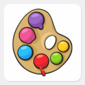 Painters Art Palette Artist Paint Square Sticker (Voorkant)