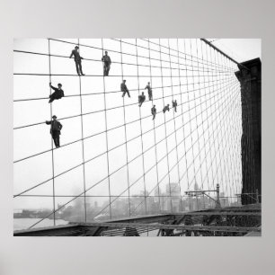 Painters, Brooklyn Bridge, New York City,  Poster