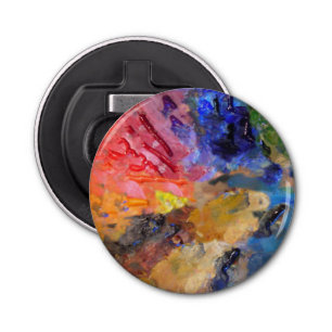 Painter's Palette Kleurrijke Verf Button Flesopener