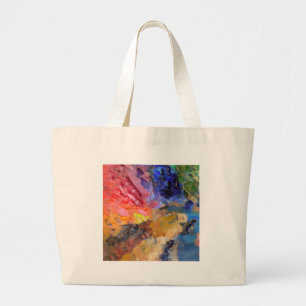 Painter's Palette Kleurrijke Verf Grote Tote Bag
