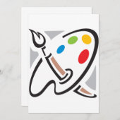 Painters Palette-uitnodigingen Kaart (Voorkant / Achterkant)