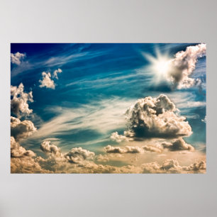 Paintery sky. Mooie dramatische hemel met wolken e Poster