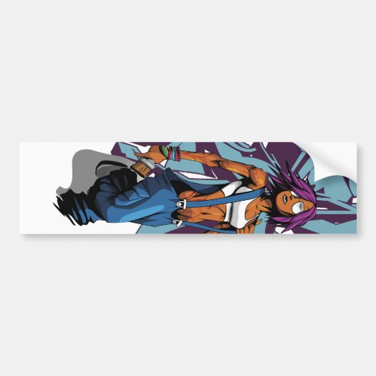 Paintgurl blue graf bumper sticker (Voorkant)