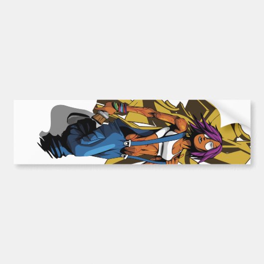 Paintgurl gouden graf bumpersticker (Voorkant)