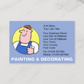 Painting and Decorating Cartoon Business Card Visitekaartje (Voorkant)