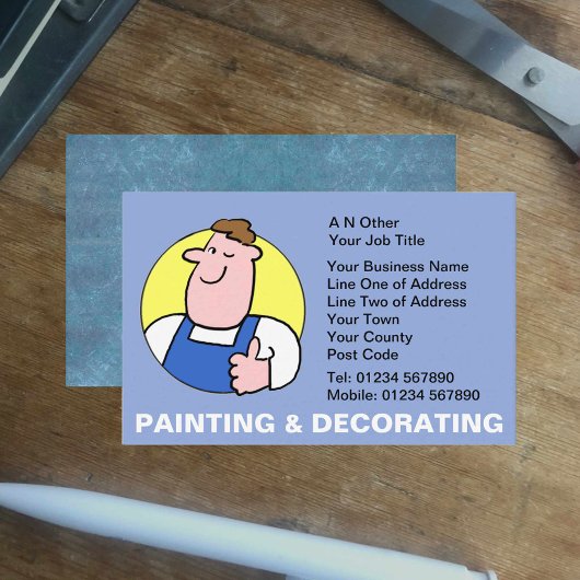 Painting and Decorating Cartoon Business Card Visitekaartje