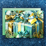 Painting Christmas Gifts Mint Green Blue Folie Feestdagenkaart<br><div class="desc">Painting Christmas Gifts Mint Green Blue Designed by Carrie Fink.  Printed and shipped by Zazzle or their partners.</div>