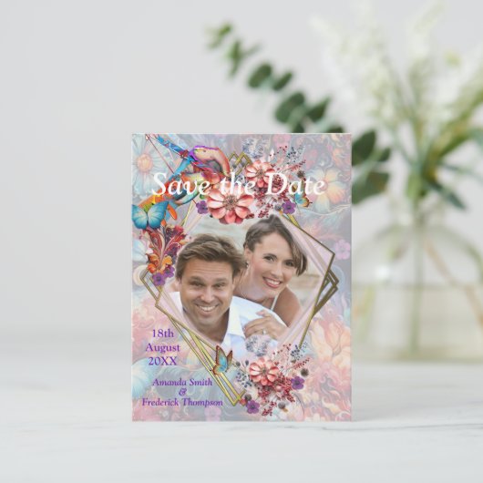 Painting Fantasy Flowers die natuur uitdrukken Aankondigingskaart (Staand voorkant)