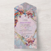 Painting Fantasy Flowers die natuur uitdrukken All In One Uitnodiging (Binnen)