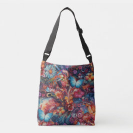 Painting Fantasy Flowers die natuur uitdrukken Crossbody Tas