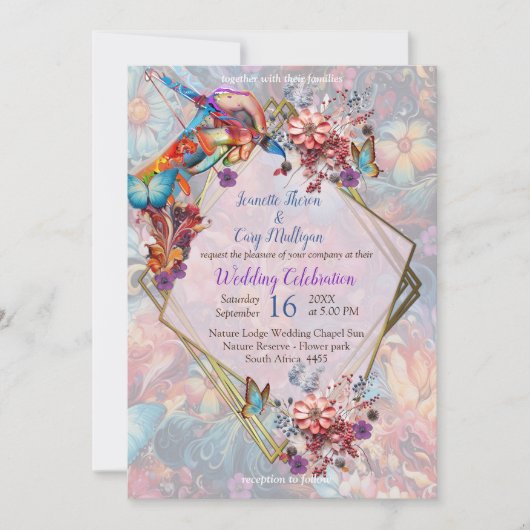 Painting Fantasy Flowers die natuur uitdrukken Kaart (Voorkant)