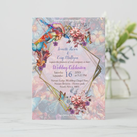 Painting Fantasy Flowers die natuur uitdrukken Kaart (Staand voorkant)