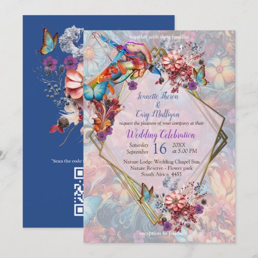 Painting Fantasy Flowers die natuur uitdrukken Kaart (Voorkant / Achterkant)