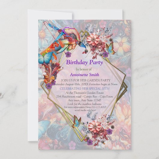 Painting Fantasy Flowers die natuur uitdrukken Kaart (Voorkant)