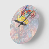 Painting Fantasy Flowers die natuur uitdrukken Ronde Klok (Hoek)