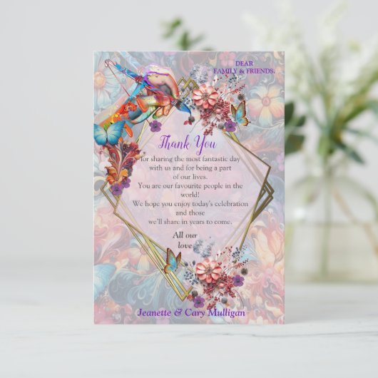 Painting Fantasy Flowers die natuur uitdrukken RSVP Kaartje (Staand voorkant)