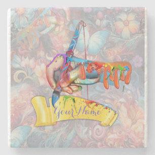 Painting Fantasy Flowers die natuur uitdrukken Stenen Onderzetter