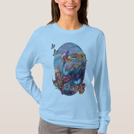 Painting Fantasy Flowers die natuur uitdrukken T-shirt (Voorkant)
