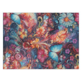 Painting Fantasy Flowers die natuur uitdrukken Tafelkleed (Voorkant (Horizontaal))