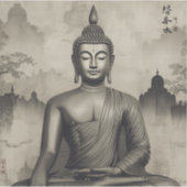 Painting Images Buddha Black and White collection Sticker (Voorkant)