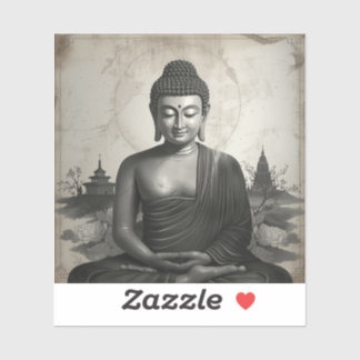 Painting Images Buddha Black and White collection Sticker