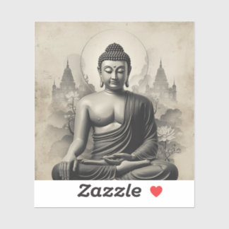 Painting Images Buddha Black and White collection Sticker