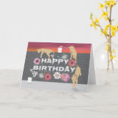 "Painting Lions" Folded Greeting Card Kaart (Gele Bloem)