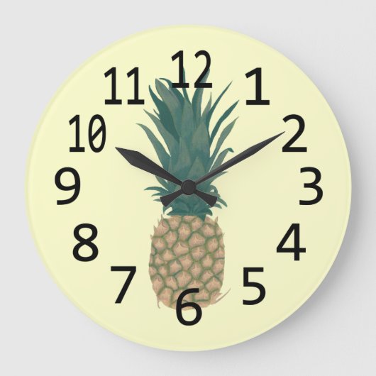 Painting of a fresh Pineapple Wall Clocks Grote Klok (Voorkant)