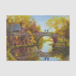 Painting of Bridge Over a Stream Tissue Paper Tissuepapier